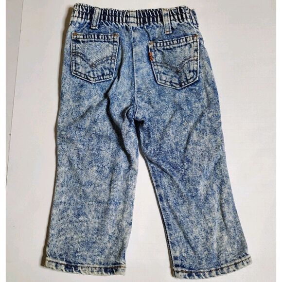 LITTLE LEVI’S Vintage Acid Wash Orange Tab Blue Jeans Stonewash Kids 3T - Picture 5 of 11